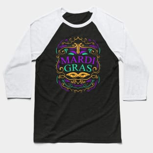 Lettering And Ornaments For Mardi Gras Baseball T-Shirt